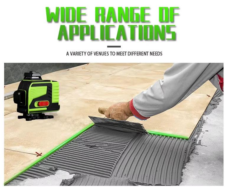 16-Line High Precision Green Laser Level Projector for Indoor & Outdoor Use