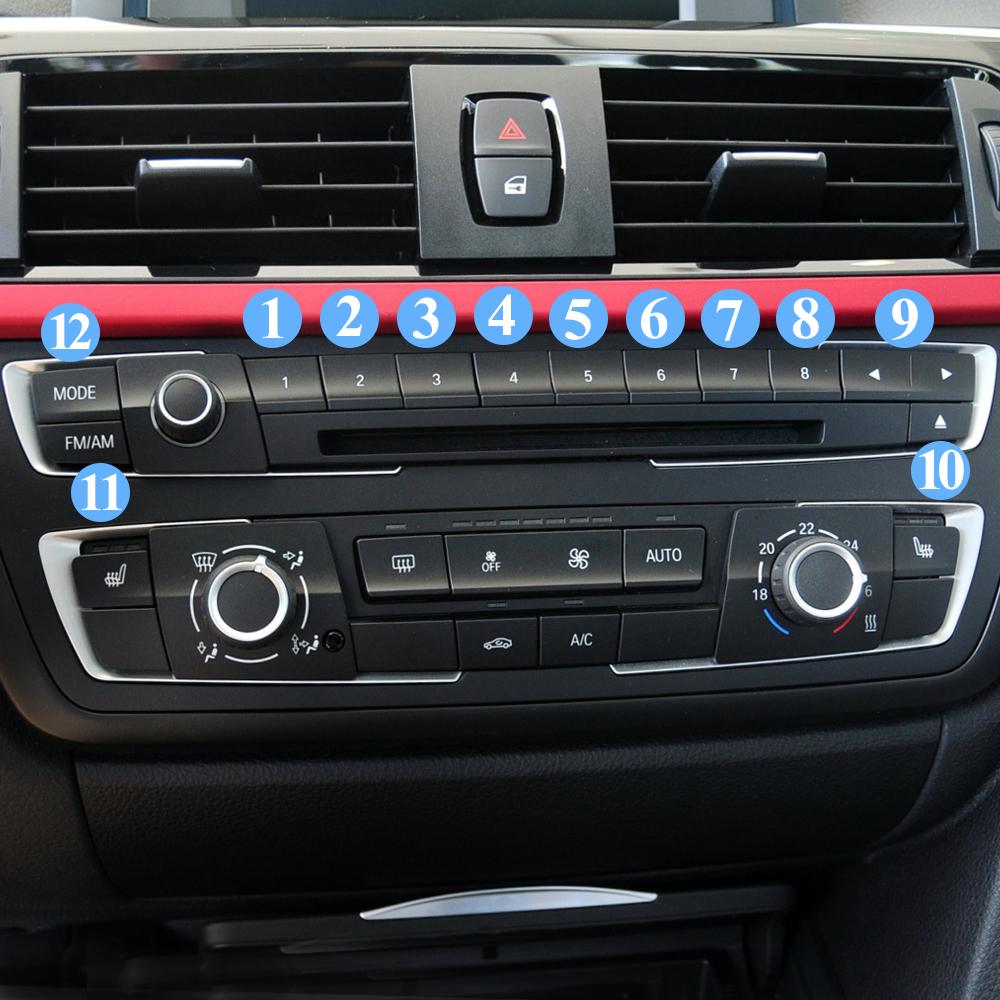 Couvercle de bouton de commutation pour Console de tableau de bord de voiture, Radio, lecteur CD, pour BMW série 3 M3 M4 F20 F21 F22 F23 F30 F32 F35 F34 F36 F45