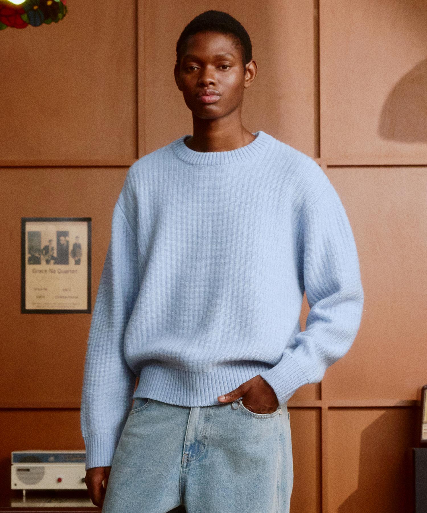 Dirty One Netting Loop Wool Sweater (Pastel Blue) Pastel Blue/0