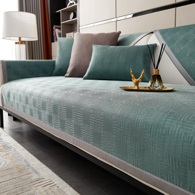 

Summer Ice Silk Light Luxury Modern High-End Sofa Cushion Summer Mat Cushion Cushion Non-Slip Sofa Cover Cloth Towel 70*70cm