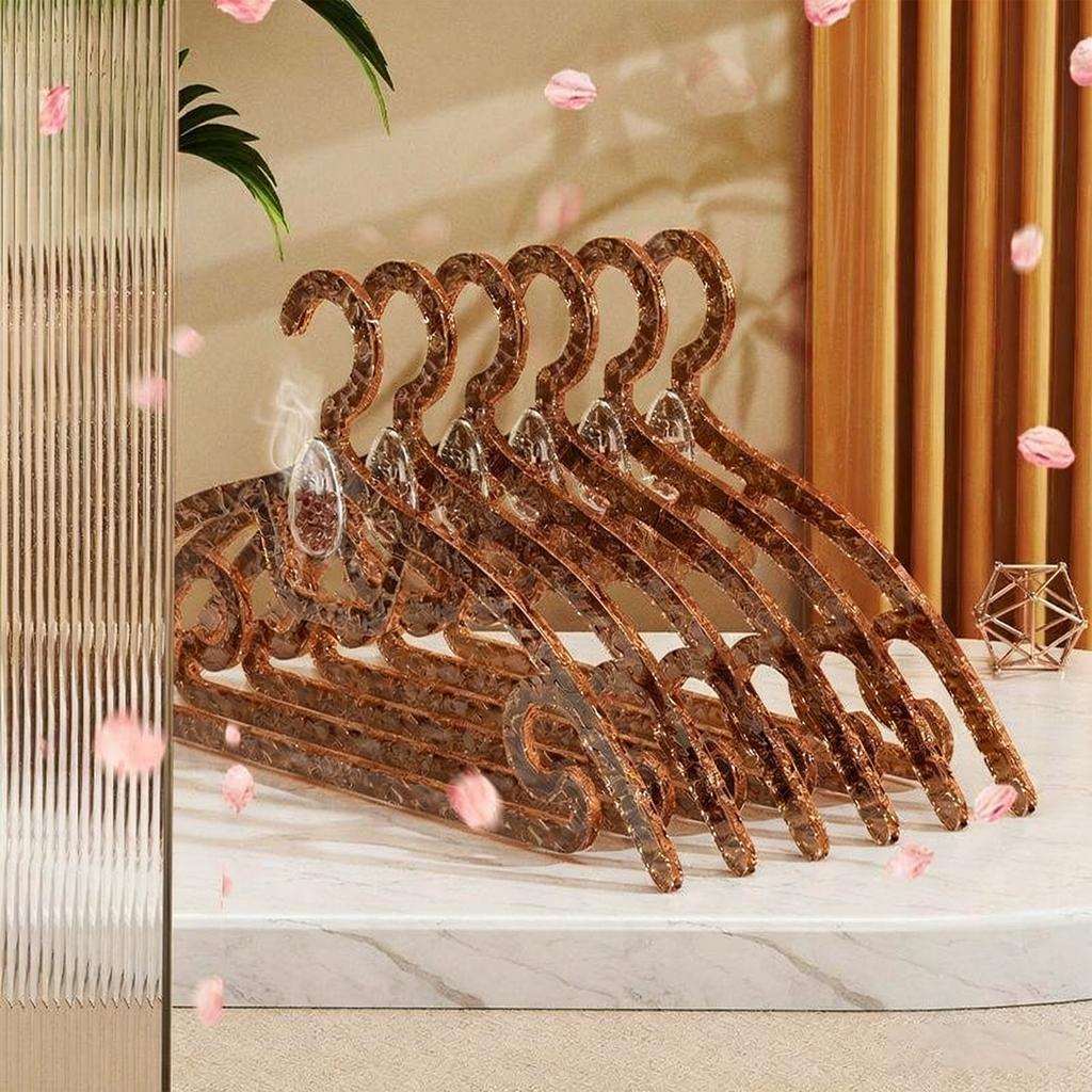 [Mint Green]Violet Scented Acrylic Hangers | Luxury Clear Design For Clothing Stores | Aromatic & Stylish Clothes Drying Rack
