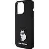 Karl Lagerfeld KLHCP15XSMHCNPK iPhone 15 Pro Max 6.7" black Silicone Choupette Metal Pin