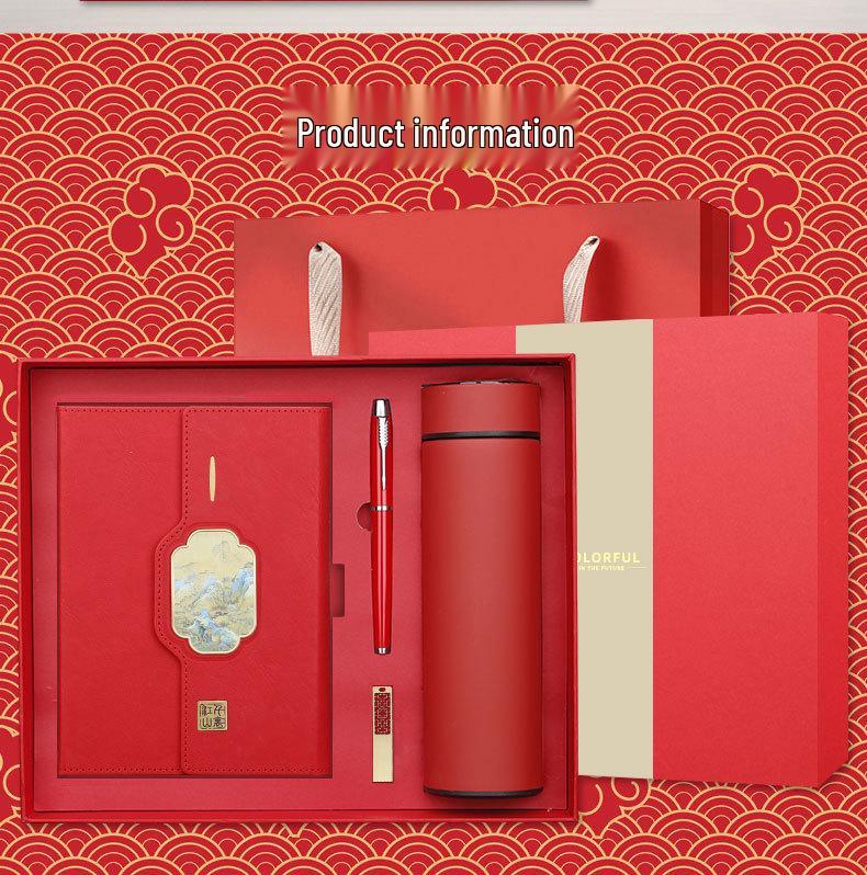 Guochao Rivers & Mountains Notebook and Thermos Gift Set with Custom Logo Printing