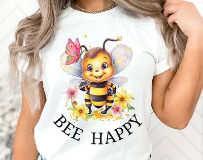 Bee Happy T-Shirt, Positive Message, Good Vibes
