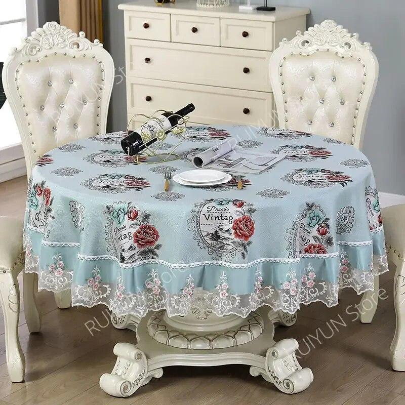 

Новая кружевная декоративная скатерть с вышивкой, круглая скатерть в европейском стиле, покрытие для чайного журнального столика, обеденная скатерть для свадьбы