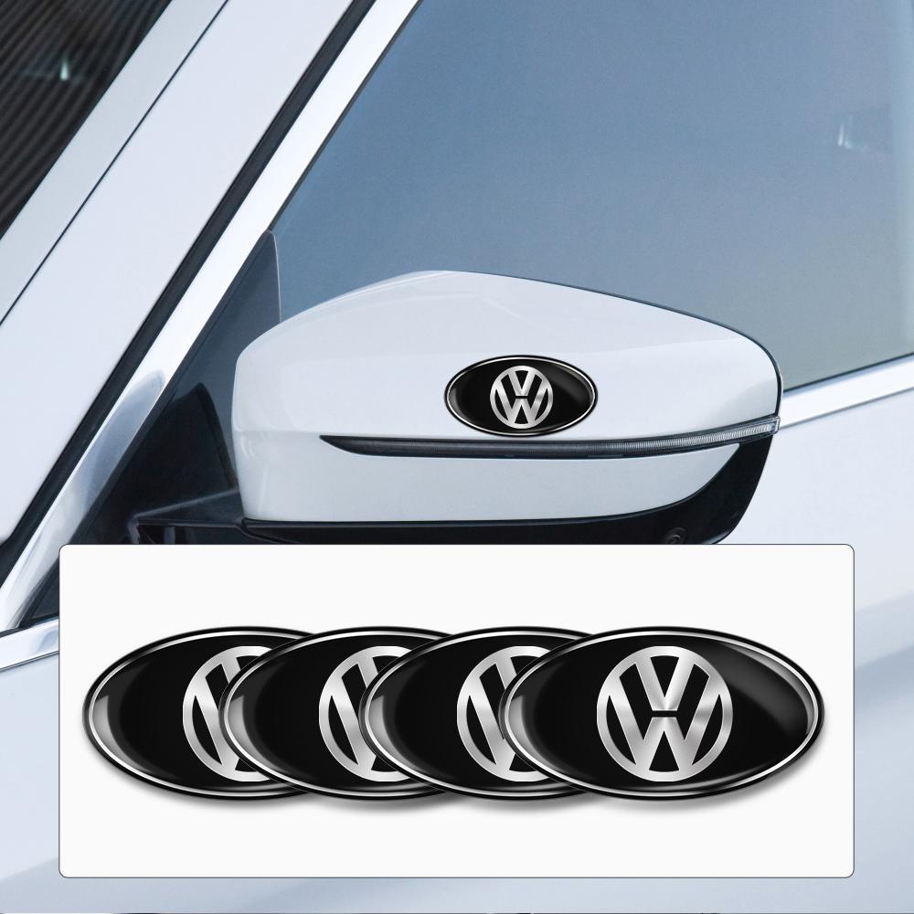 Metal Car Badge Sticker Rear Tail Trunk Side Body Emblem Valve Cap For VW New R Jetta B6 Golf Beetle PASSAT MK4 Bora Accessories