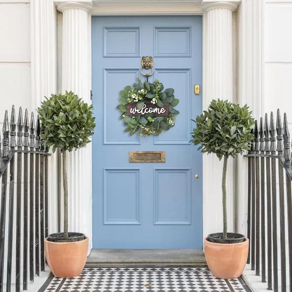 Plastic Sleeve Simulation Flower Wreath Door Decoration Flower Wreath Leaf Flower Wreath Party