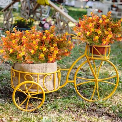 1/6 Peças Flor Artificial de Outono Flor Falsa de Plástico Realista Decoração de Flor Falsa para Casa Escritório Festa de Casamento Centro de Mesa Interno Externo