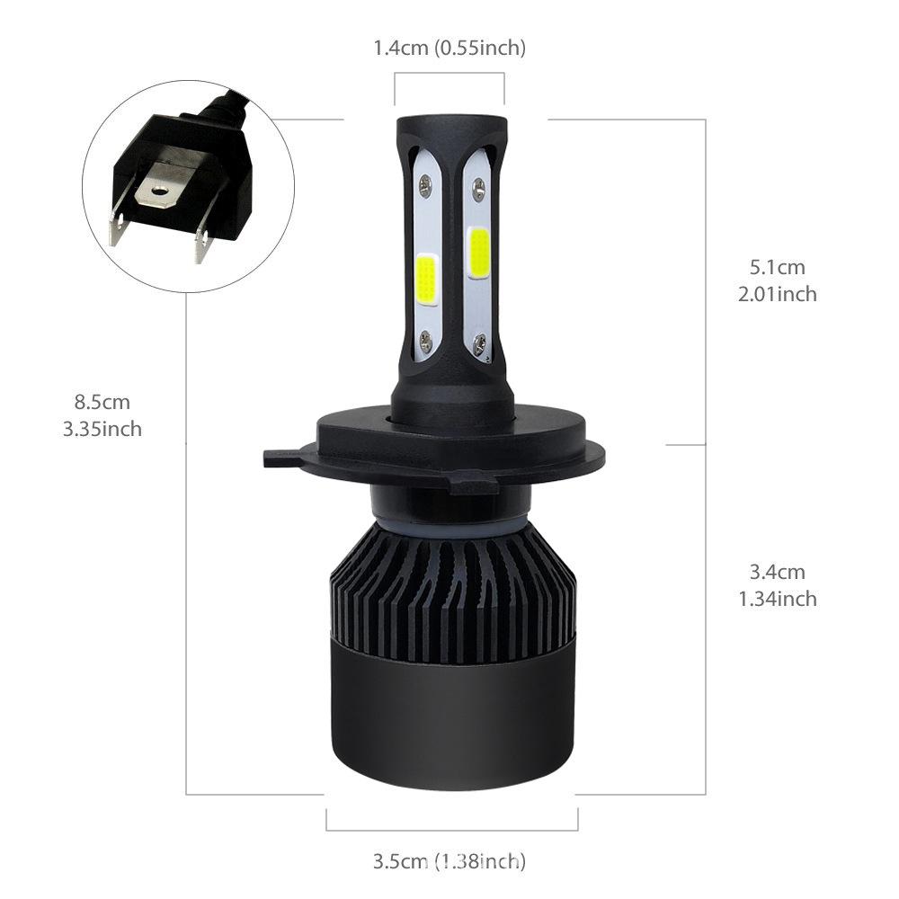 S2 LED Car Headlight Bulb 24W H1 H4 H7 9005 HB3 HB4 H8 H11 6000K