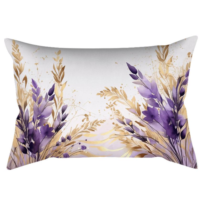 Chinese Retro Watercolor Golden Floral Print Pillowcase Home Sofa Cushion Pillowcase