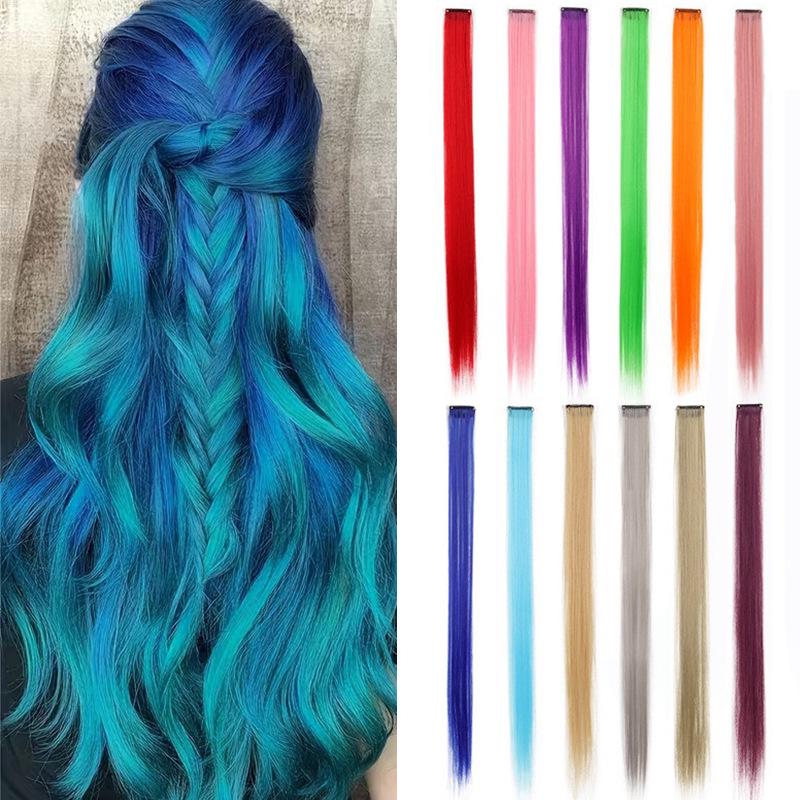 Versatile Colored Clip-In Wig: Heat-Resistant, Permable, Dyeable, and Cuttable One-Piece Hair Extension