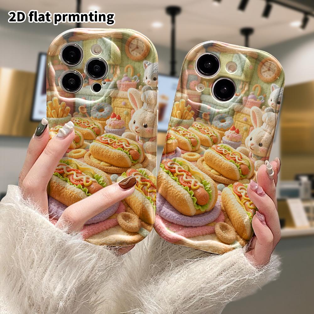Phone Case: 2D flat, fits iPhone 18, 17, 16, 15, 14, 13, 12Pro protective case, plush kitchen, perfect Christmas and Halloween holiday gift