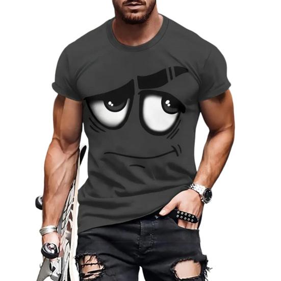 Camiseta Casual Divertida para Hombre Estampados de Animales de Dibujos Animados Camiseta Cuello Redondo Manga Corta Pullover para Uso Diario Fiesta Callejera Playa