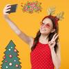 Christmas Reindeer Headband with Bow for Women Cute Cartoon Antlers Hair Clip Funny Photo Props Party Festival Decor Accessories
