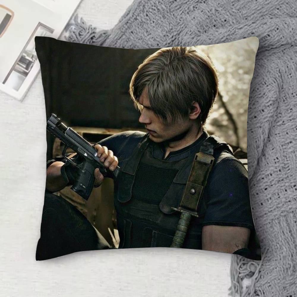 Leon RResident RE Evil Doublesided Printed Square Decorative Cushion Cover for Sofa Living Room Home Decor