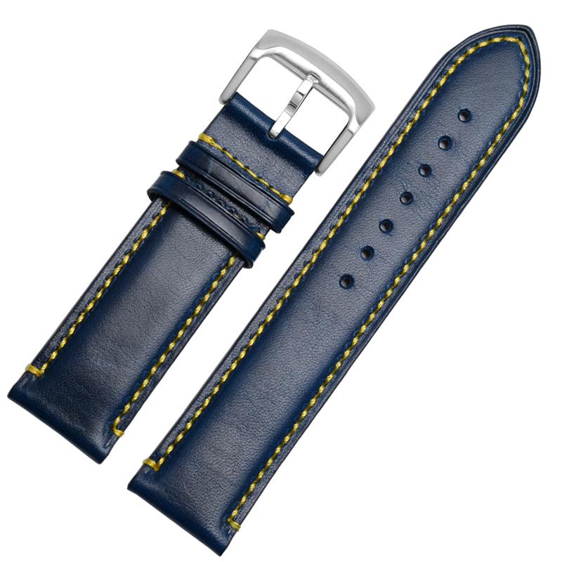 Echtes Leder+ Silikonkautschuk Uhrenarmband für Citizen Blue Angel AT8020 Sky Eagle JY8078 8035 Armband 22mm 23mm Schwarz