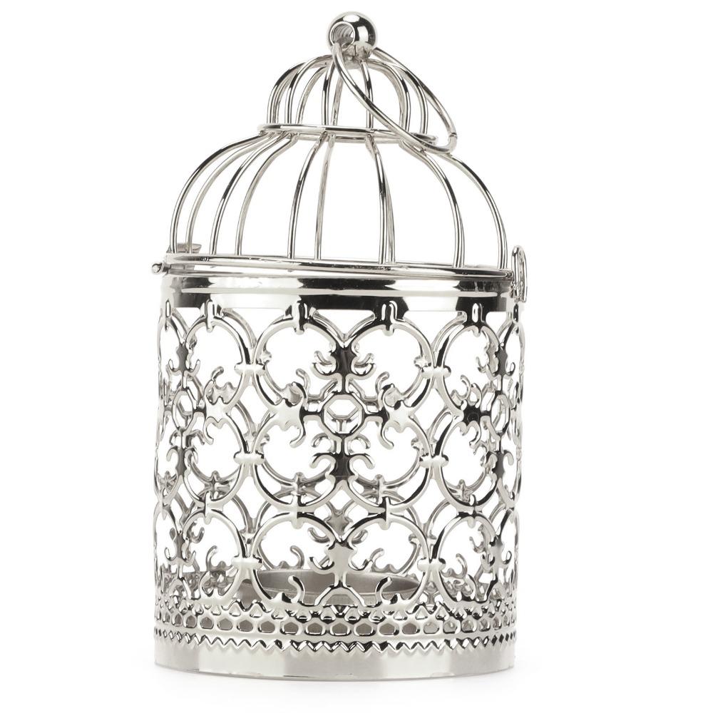 Hollow Out Birdcage Candle Holder Electroplated Birdcage Candlestick Decorations Gift For Events