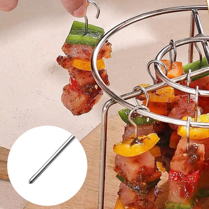 S/M/L Spieße Heißluftfritteuse Edelstahl Grill Vertikaler Spieß Hängender Ofen Kebab-Gestell Kebab-Halter Küchenhelfer Grill