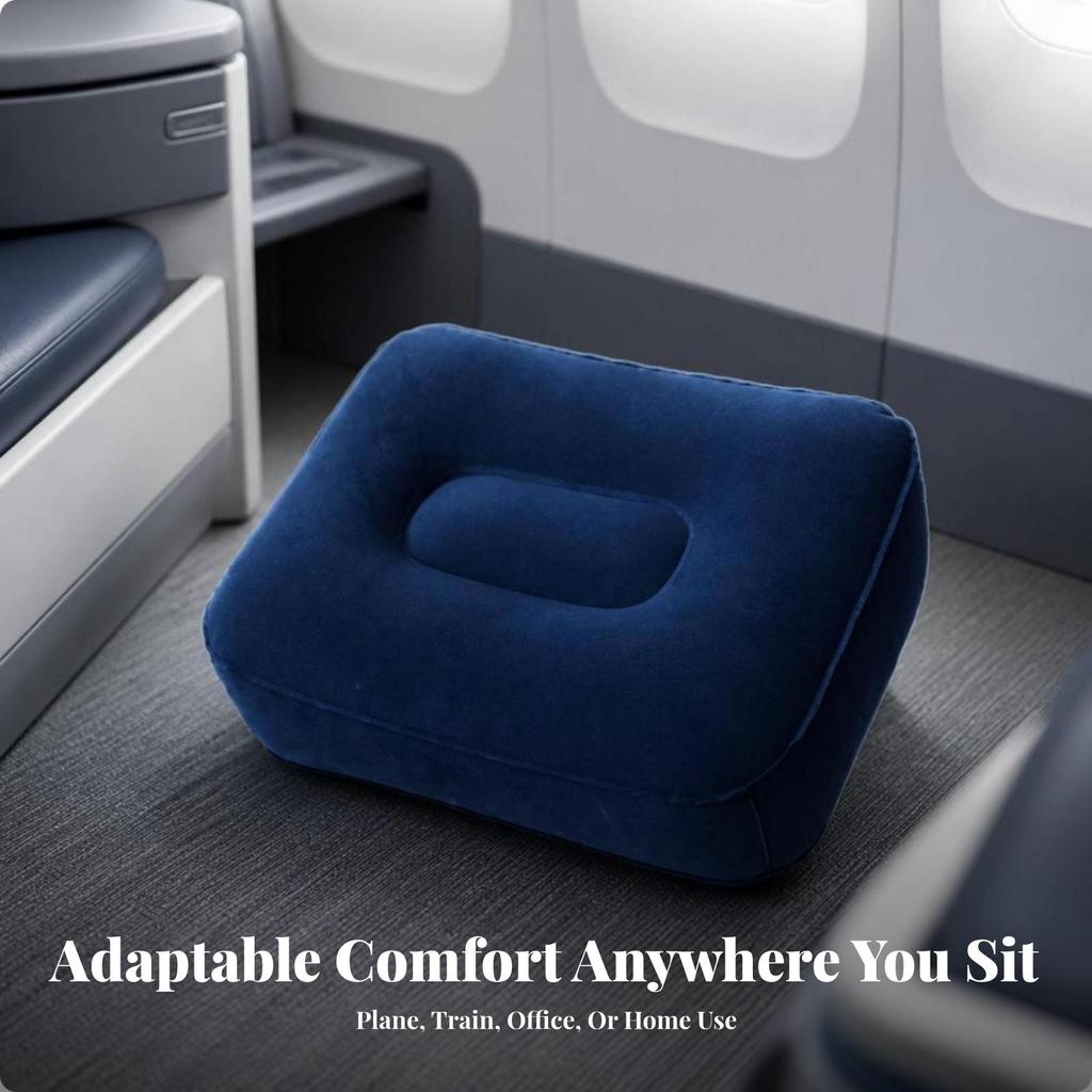 Inflatable Travel Footrest Cushion Aufblasbar Foot Support Tragbar for Travelers