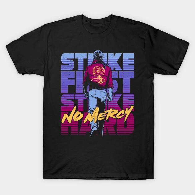 Men Black Print T-shirt No Mercy No-Cut Transfer Paper Print Cotton Tshirt 2XL