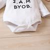 Body pentru nou-născut cu mânecă lungă, cu gât, „party. My Crib 2.AM BYOB" Costume drăguț cu imprimeu pentru fetițe și băieți