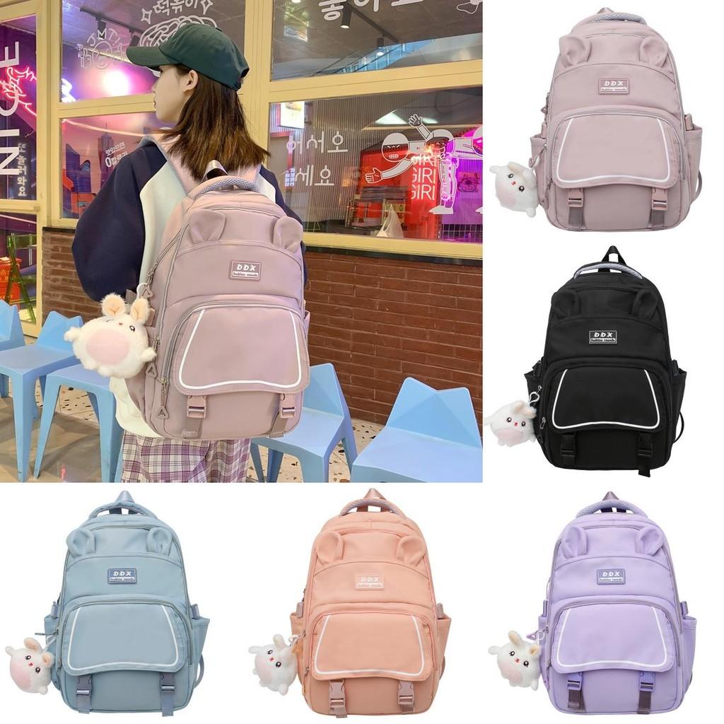 Small Fresh Nylon Backpack For Girls With Cute Design And Adjustable Straps For Daily Use