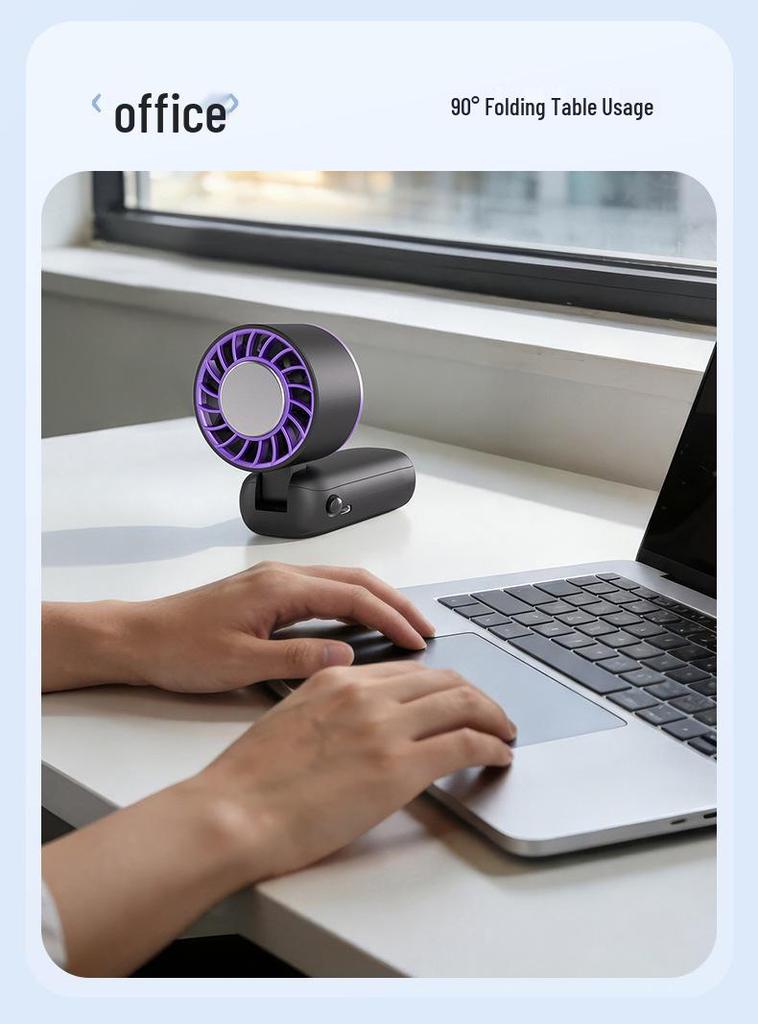 High-Speed Semiconductor Refrigeration Handheld Fan with Foldable Neck Strap and Ice Pack