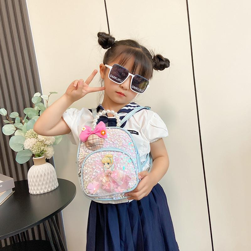 Trendy Modern Cartoon Princess Backpack Breathable Pu School Bag For Kids