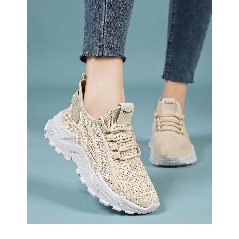 Neue Sommermode Damen Schuhe mit atmungsaktivem Mesh und dicken Sohlen, Retro Sportschuhe