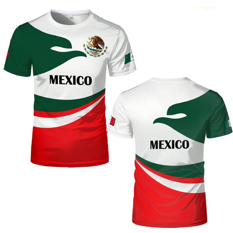 Mexican Constitution Day Pattern T-shirt Fashionable Mexican Flag and Emblem 3D Printed Top Summer Men's Casual Short Sleeve Sportswear
