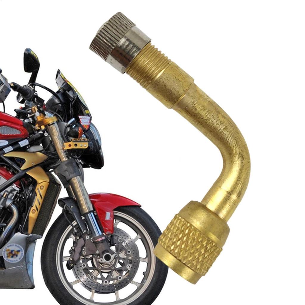 Motorcycle Air Valve - 90 Degree Bend Tire Valve Extension Adapter | Copper Material