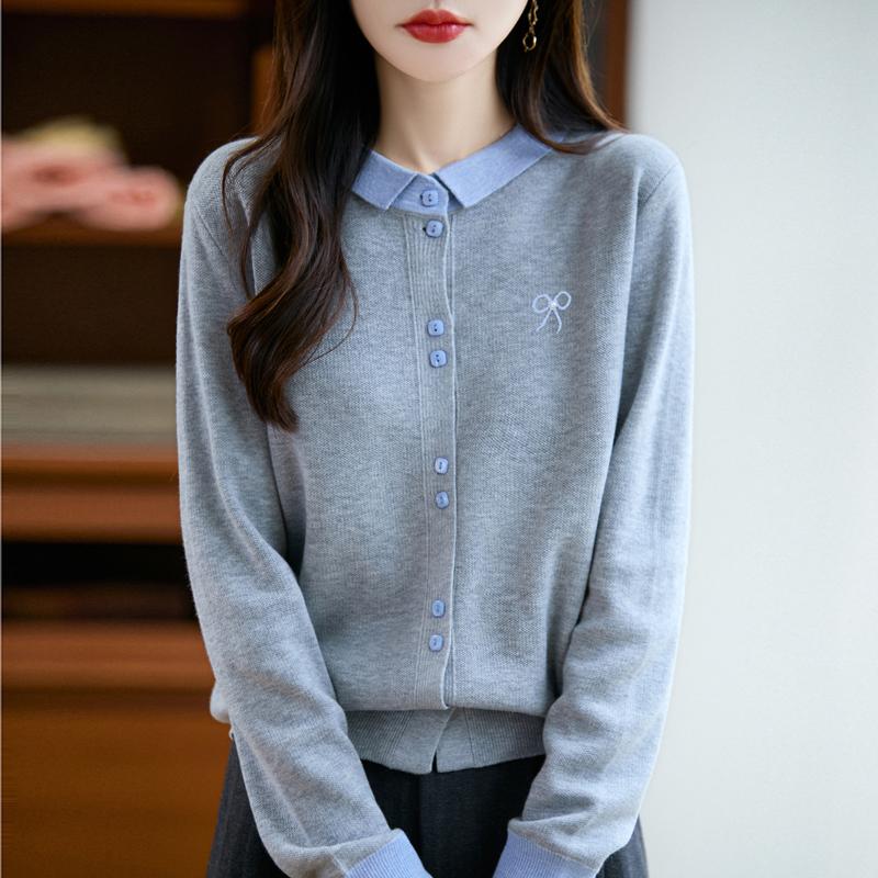 QingHe Cashmere Women's 30% Cashmere Cardigan - Soft & Warm Wool Blend Sweater