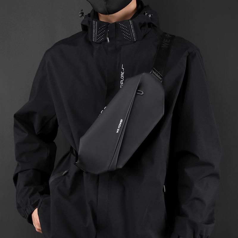 Wepower Men's Trendy Water-Resistant Crossbody Chest Bag with Magnetic Buckle