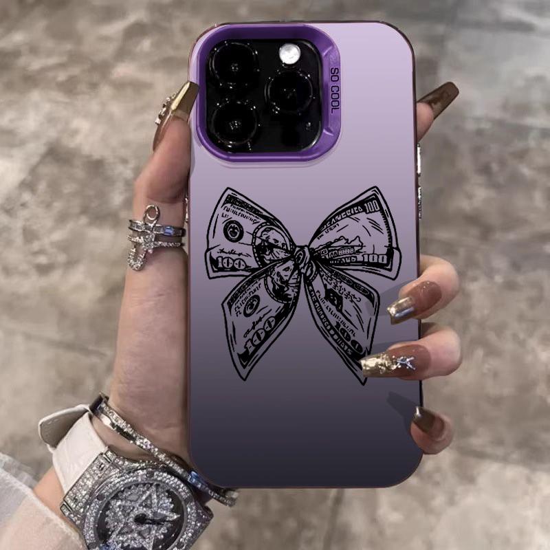 Aesthetic Wealth Bowknot Phone Case For iPhone 17 Air 16 15 13 12 11 Pro Max Pro Plus Anti-Scratch Protective Funda Cover