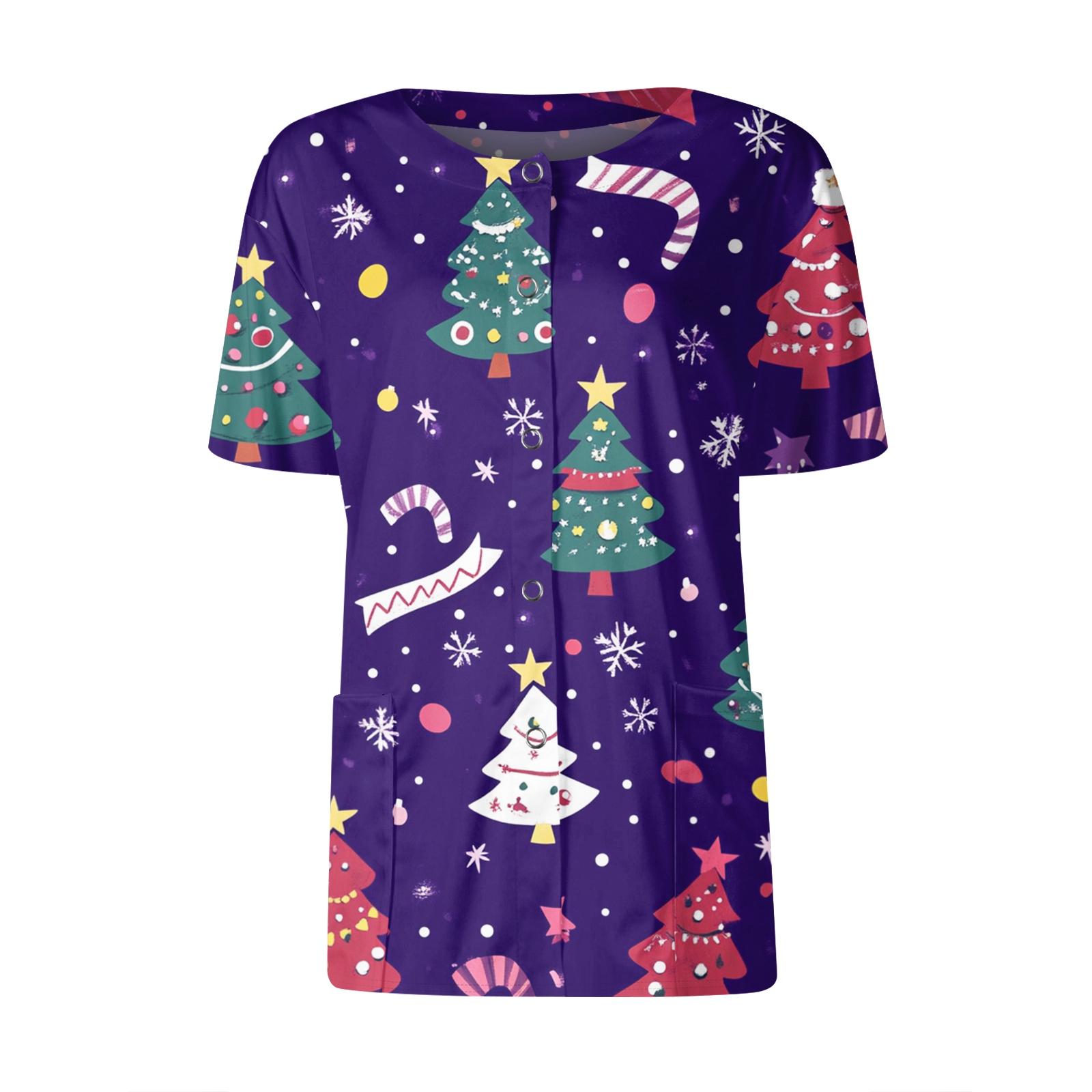 

Женские карманы с короткими рукавами и рисунком, воротник-стойка с рабочим принтом, однобортная защитная одежда, куртка-кардиган, топ L фиолетовый