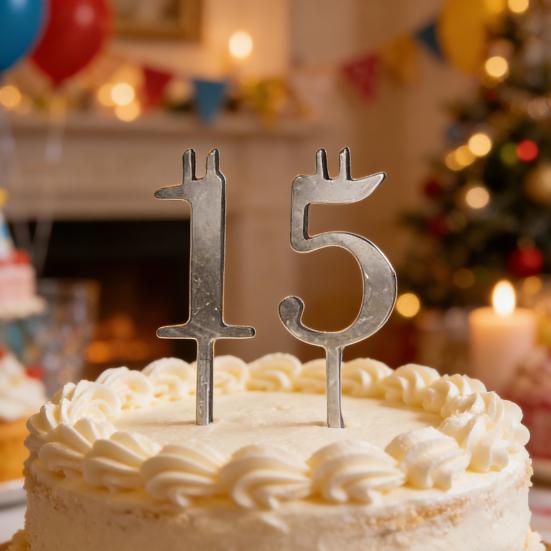 10 Pcs Reusable Birthday Number Candle Holder Set Stainless Steel 09 Numbered Candle Stand for Birthday Party Cake Accessories