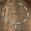 BLINGBAY Kadın Boncuklu Kolye Retro Etnik Stil Turkuaz Kişilik Yaratıcı Boğa Başı Şekli Kolye Ucu El Yapımı Boncuklu Kolye Kız Hediyesi