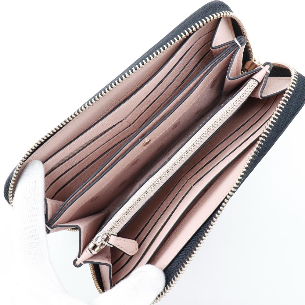 Kate Spade Reißverschluss-Geldbörse PWR00281 Spencer schwarzes Leder Damen Gebraucht