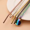 6Pcs Reusable Stainless Steel Spoon Straws, Long Handle Drinking Spoon Straws for Ice Cream Sundaes, Coffee, Cold Drink, Iced Tea