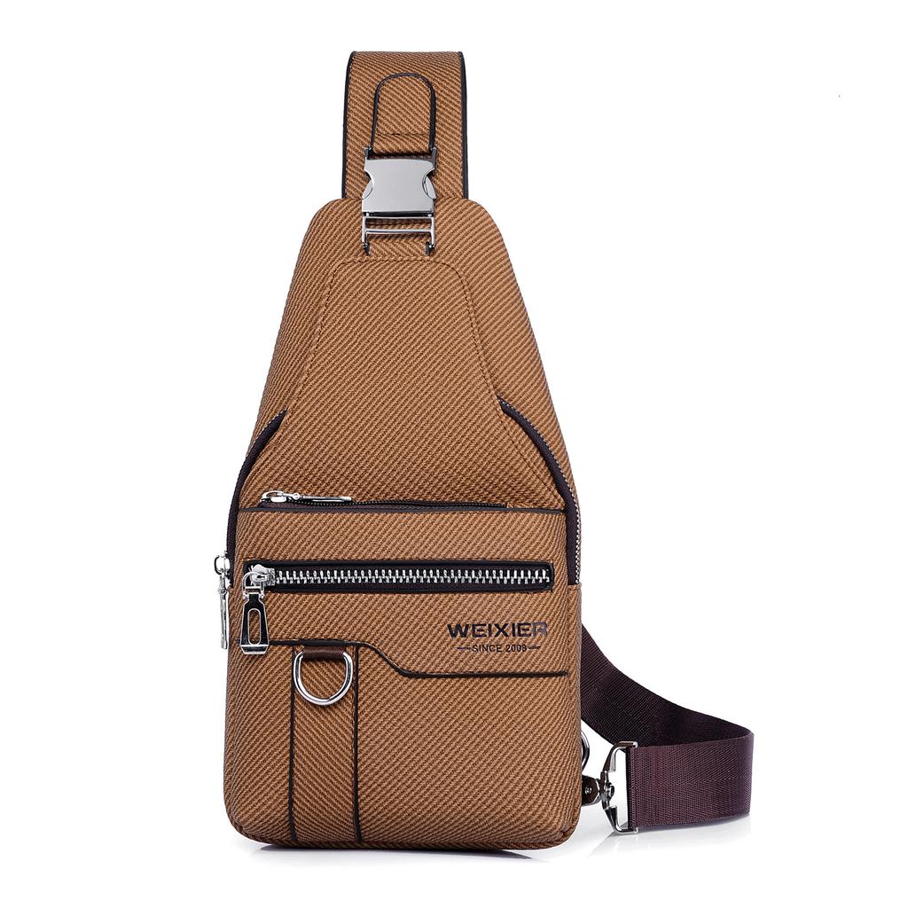 New Men's Anti-Theft Chest Bag PU Leather Crossbody Sling Pouch,Luxury Design shoulder bag,for Travel & City Commute