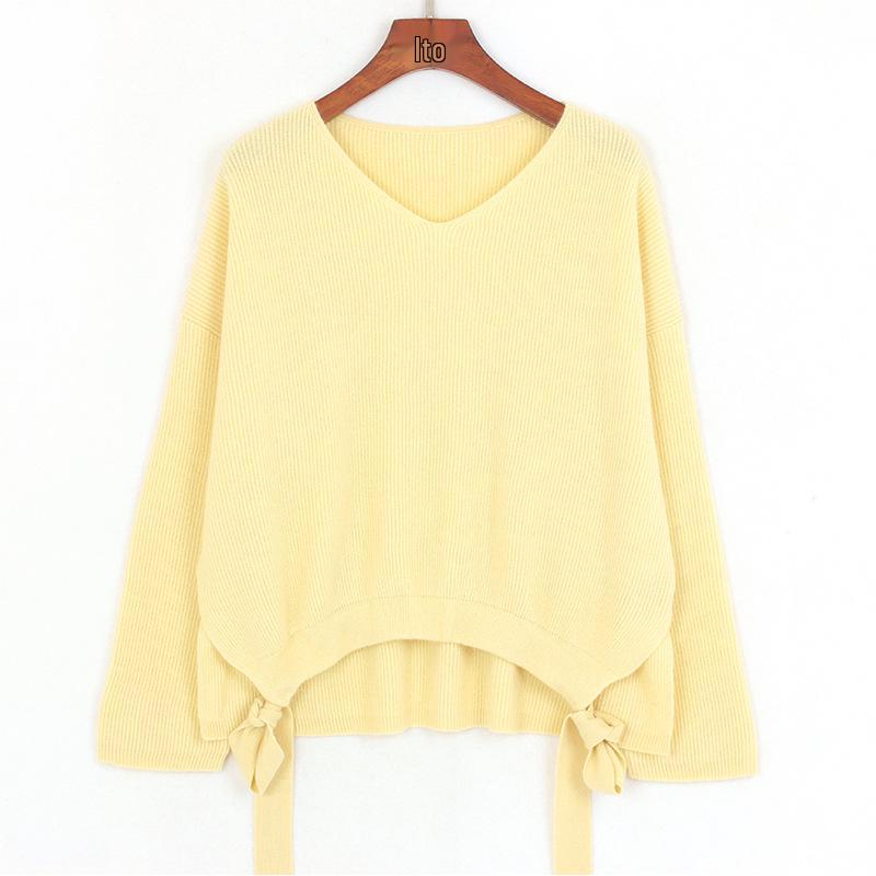 

12-Needle Cashmere V-Neck Sweater: Thick, Double Rib, Drop Shoulder, Asymmetric Hem, Women s Knitwear One Size