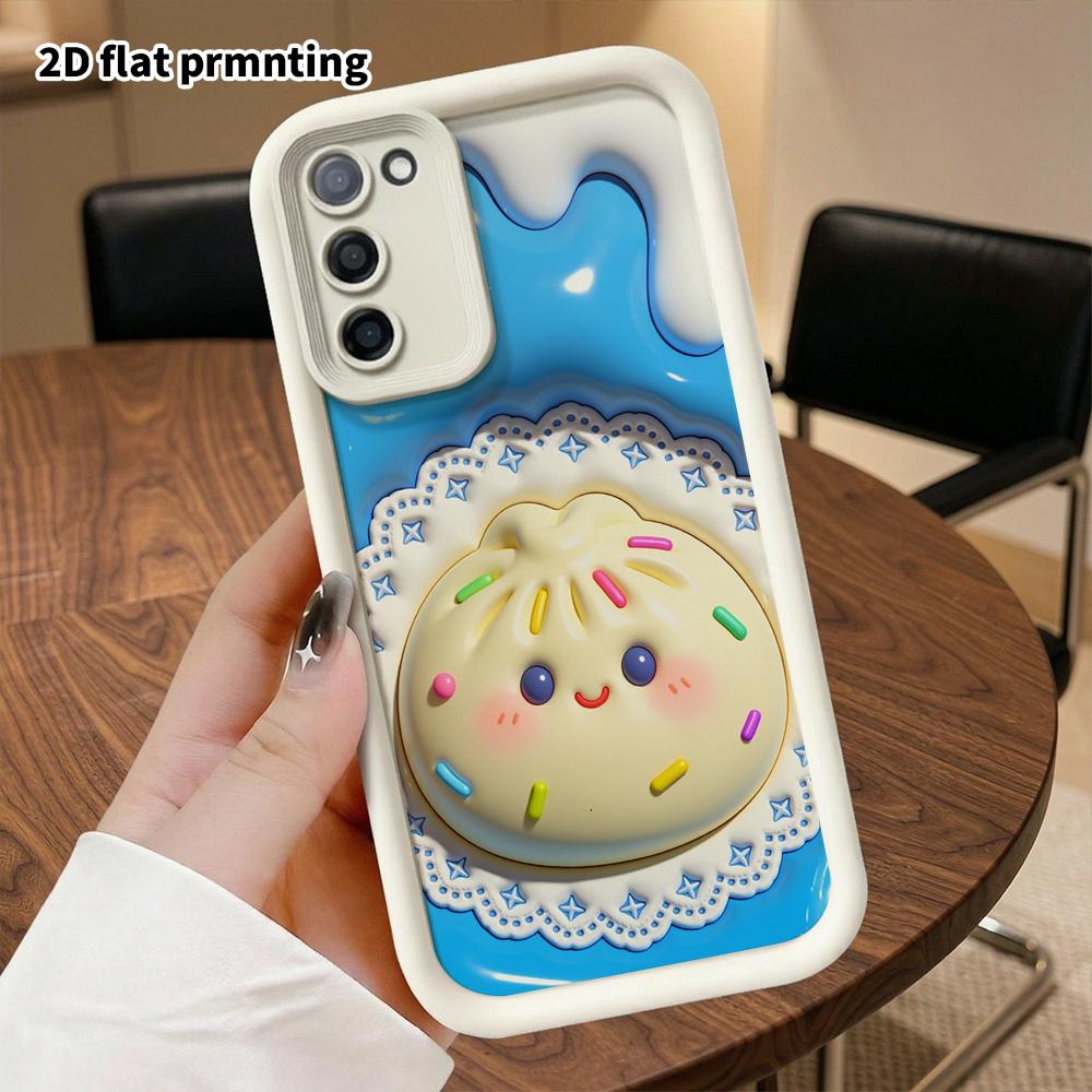 Phone case: 2D flat Samsung Galaxy A34 A35 M05 M06 S20 S22 S21 FE Plus 5G stepped protective case, cartoon bun, Christmas and Halloween gift