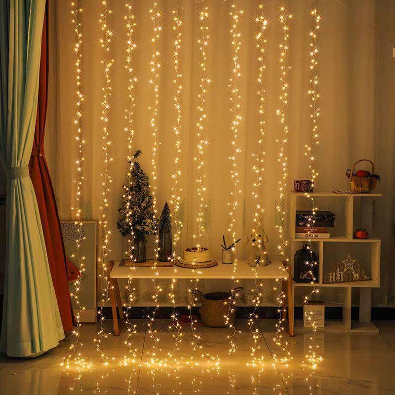 Cross-border Firecracker Curtain Lights - Copper Wire Christmas Decoration Lights