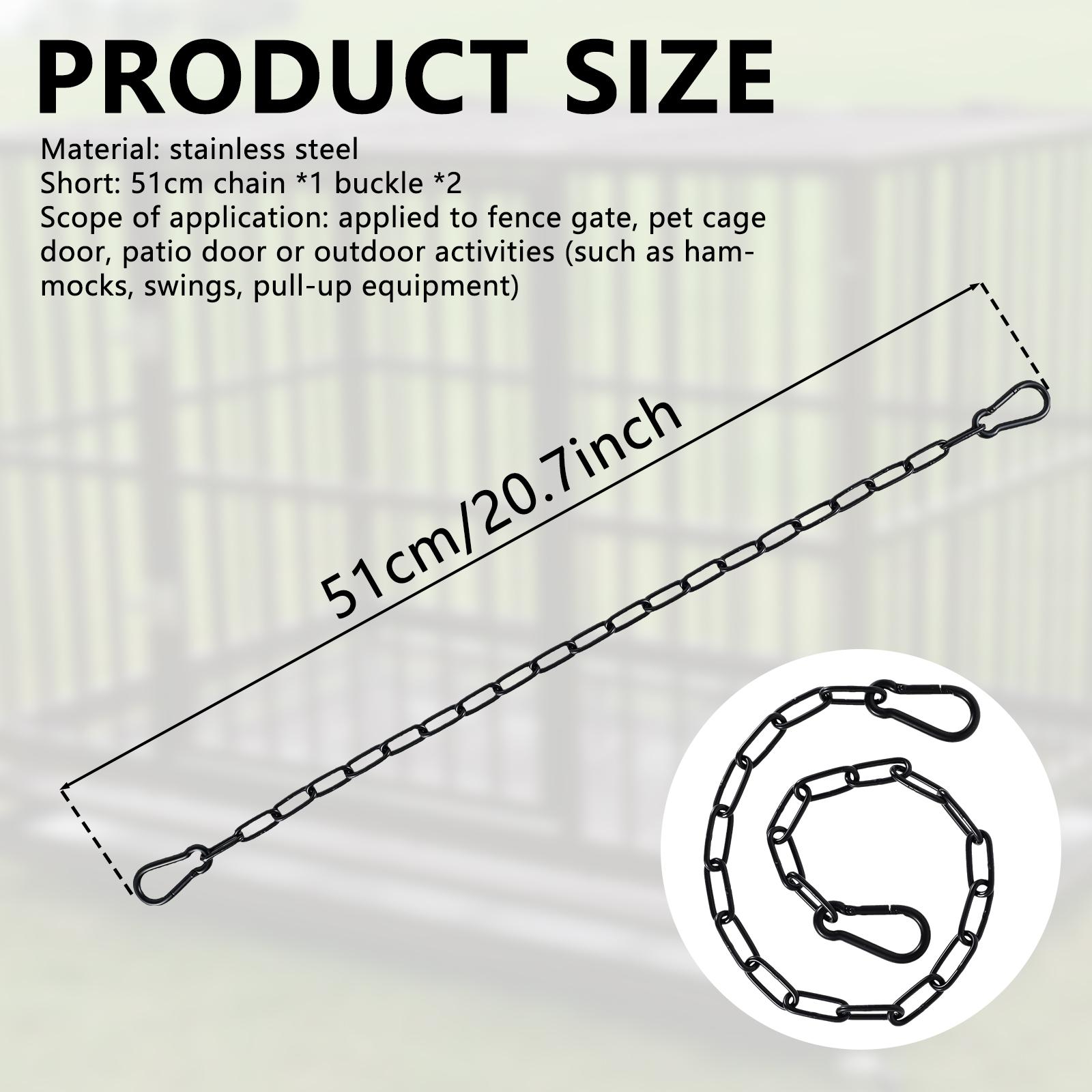 

Gate Chain Lock Stainless Steel 20/39inch Gate Chain Link Lock Chain Link Gate Latch with Spring Buckle Weatherproof Outdoor