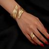 Korean Style Leaf Bracelet & Ring Set - Minimalist, Trendy Design