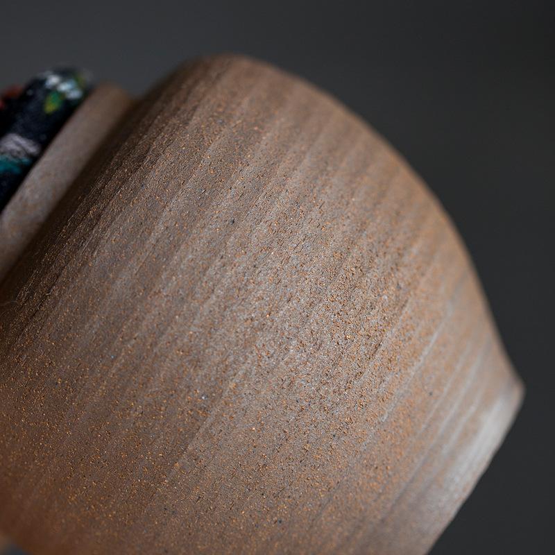 tea and sugar storage jar Rough pottery tea jar household portable ceramic sealed jar small tea can moisture-proof sealed can