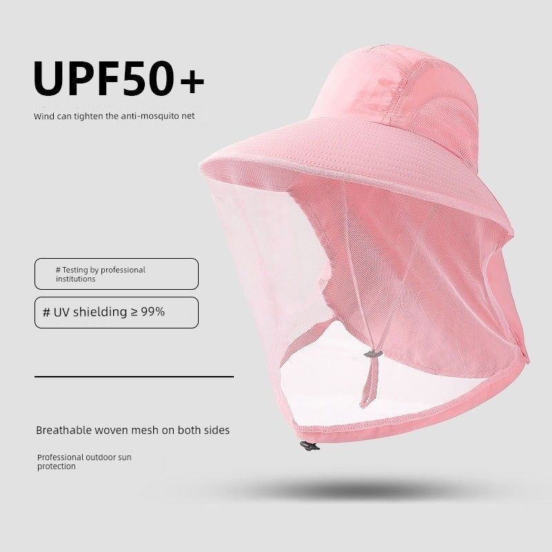 

Шляпа от комаров Летняя шляпа Солнцезащитная шляпа Женская Дышащая Солнцезащитная шляпа Шляпа для пчеловодства Шляпа с большими полями Шляпа для рыбалки Мужская Солнцезащитная сетка GL017 pink Adjustable free size