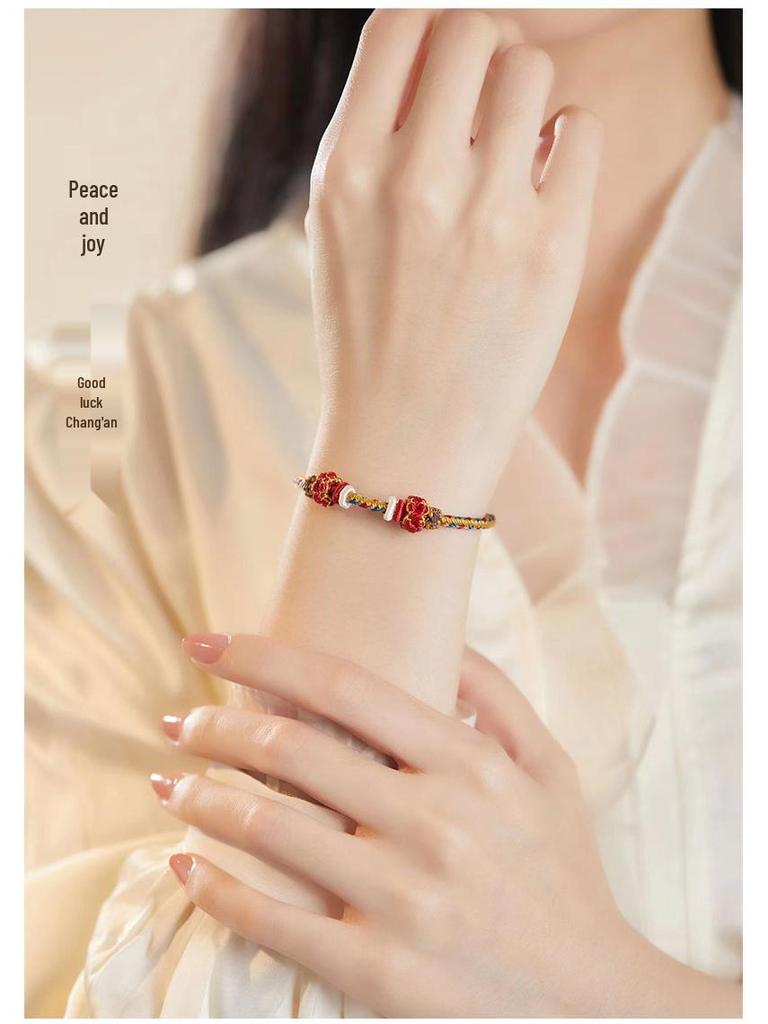 Dunhuang-Inspired Braided Bracelet: Handmade Rope, Ready for Lucky or Zodiac Beads