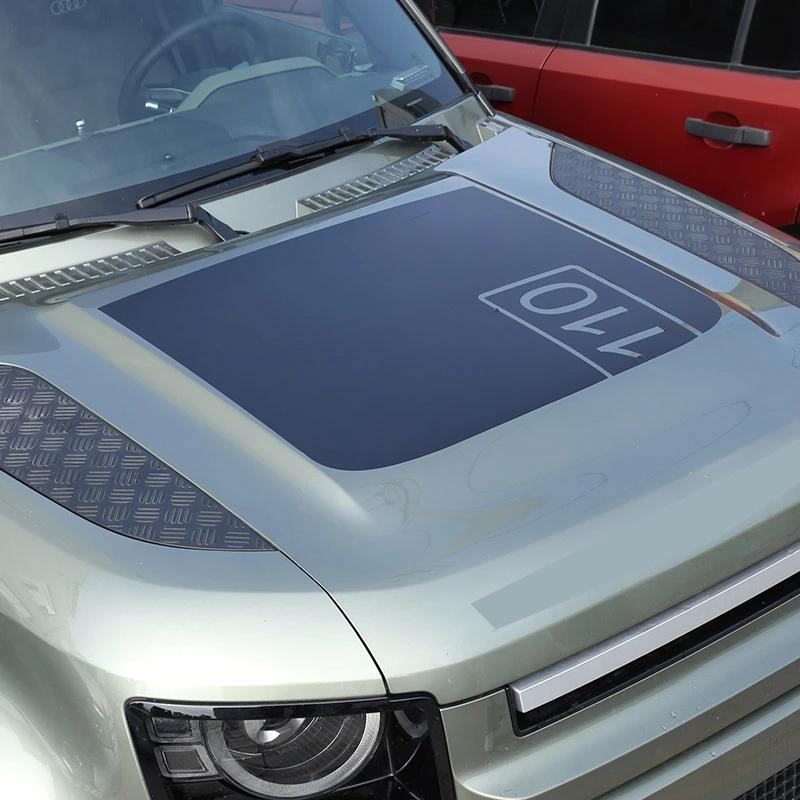 For Land Rover Defender 110 Black Car Styling Front Engine Hood Pull flower film Decal Sticker Vinyl Graphic