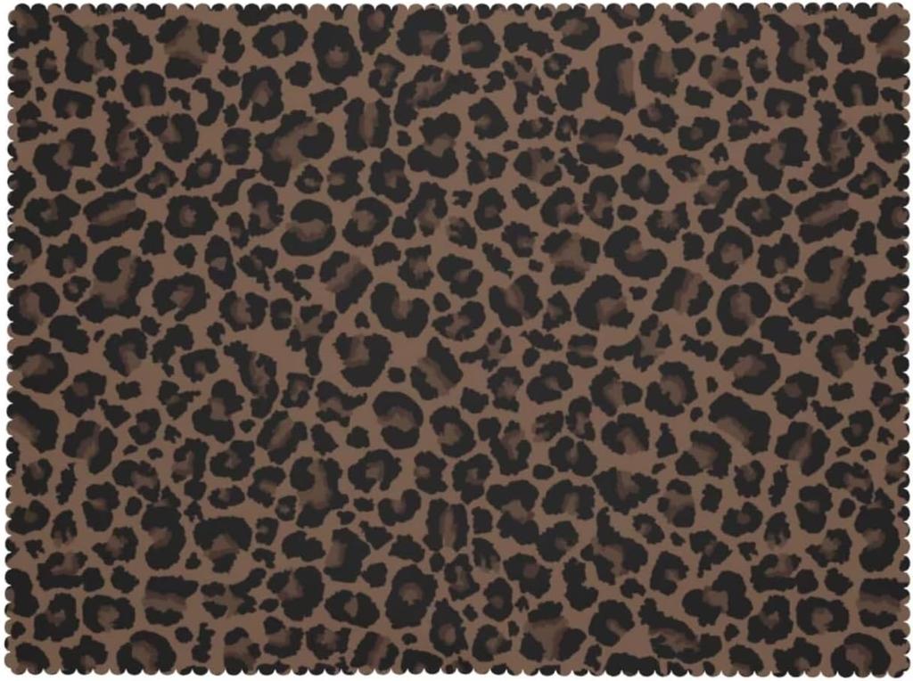 Leopard Print Tablecloth, Brown Black Cheetah African Wild Animal Texture Rectangular Washable Cover